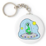 Alien in Flying Saucer Key Chains