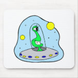 Alien in Flying Saucer Mousepads