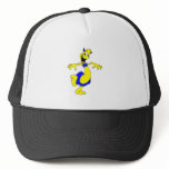 Alien in furry skirt trucker hat