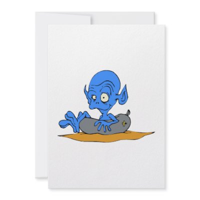 Alien in inner tube custom invitations by alien_nation