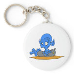 Alien in inner tube key chains