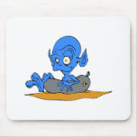 Alien in inner tube mouse pads