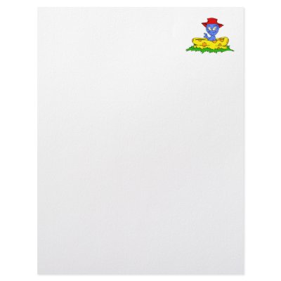 Alien in kiddie pool with hat on letterhead template by alien_nation