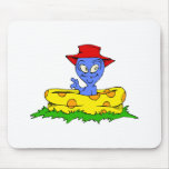 Alien in kiddie pool with hat on mouse pad
