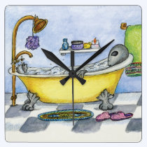 Alien in my Bathtub Wall Clock wall clocks