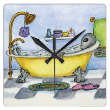 Alien in my Bathtub Wall Clock