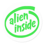 Alien inside sticker