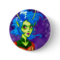 Alien Invader Girl buttons