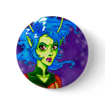 Alien Invader Girl buttons