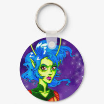 Alien Invader Girl keychains by TheGalacticGroundhog Alien Invader Girl keychains