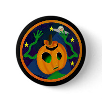 Alien Jack-O-Lantern Buttons