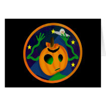Alien Jack-O-Lantern Cards