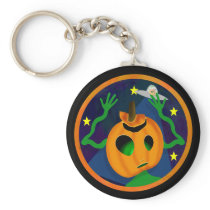 Alien Jack-O-Lantern Keychain
