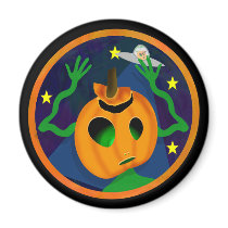 Alien Jack-O-Lantern Magnets