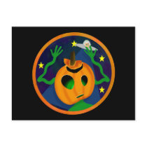 Alien Jack-O-Lantern Postcard