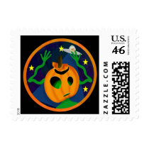 Alien Jack-O-Lantern Stamps