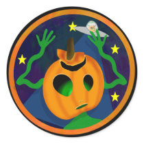 Alien Jack-O-Lantern Stickers