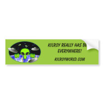 Alien Kilroy Bumper Sticker
