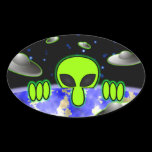 Alien Kilroy Oval Sticker stickers