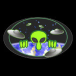 Alien Kilroy Oval Sticker stickers