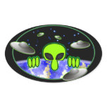 Alien Kilroy Oval Sticker