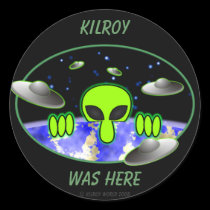 Alien Kilroy Sticker