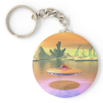 Alien Lake UFO Take Off Keychain