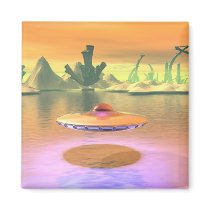 Alien Lake UFO Take Off Magnet