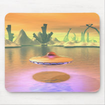 Alien Lake UFO Take Off Mousepad by MDKgraphics Alien Lake UFO Take Off Mousepad