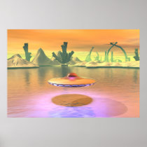 Alien Lake UFO Take Off Print