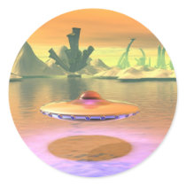 Alien Lake UFO Take Off Sticker