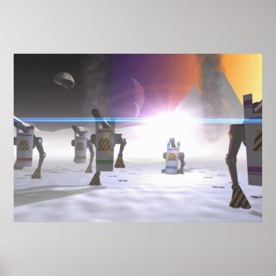 alien landing poster by genyoda
