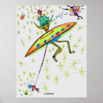 Alien Landing Print
