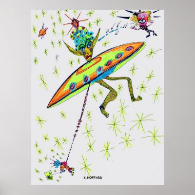 Alien Landing Print by Hoffard