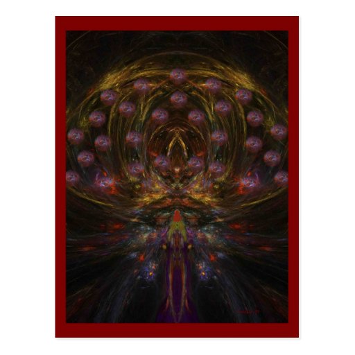 ALIEN LANDING - RED POSTCARD