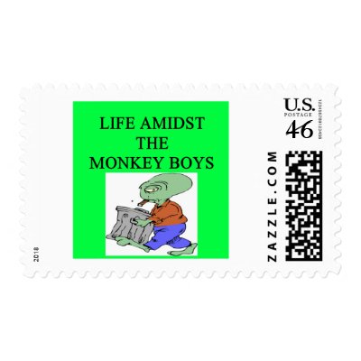 alien life amidst the monkey boys stamp by jimhartley