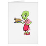 Alien mom cooking greeting cards