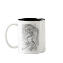 Alien Monster with a Chainsaw Hand by Al Rio mugs