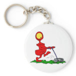 Alien Mowing Lawn Key Chain