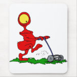 Alien Mowing Lawn Mouse Pads