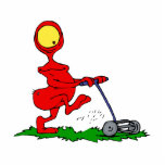 Alien Mowing Lawn Cut Outs