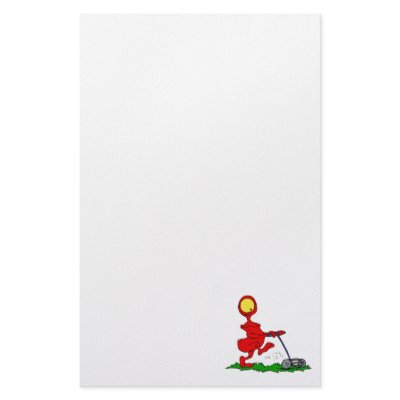 Alien Mowing Lawn Customized Stationery by alien_nation