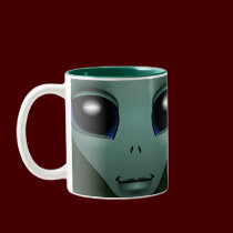 Alien Mug Grey Extraterrestrial Cups & Alien Glass mugs