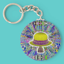 Alien Mushroom Spaceship Keychain keychains