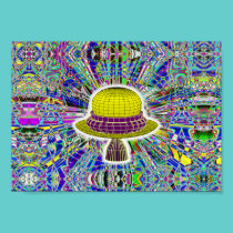 Alien Mushroom Spaceship  Print