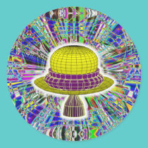 Alien Mushroom Spaceship Sticker stickers