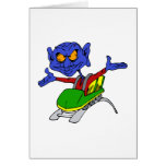 Alien no handed coaster greeting card