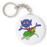 Alien no handed coaster keychain