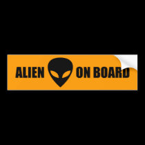 Alien On Board bumper stickers