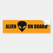 Alien On Board Bumper Stickers